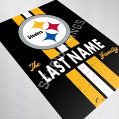 Personalized Pittsburgh Steelers Custom Family Name Poster Art Print- 11×17 in.