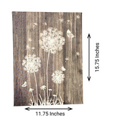 Unbranded Rustic Dandelion Canvas Print Brown White Canvas 15.75×11.75