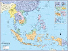 Cool Owl Maps South East Asia Region Wall Map Poster – Laminated 32″x24″