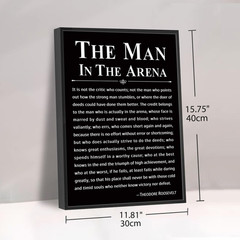 Office Wall Art Inspirational Decor the Man in the Arena Framed 12’’X16’’ Motiva