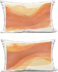 Curving Orange Waves Outdoor Throw Pillows by Grace Popp – Set of 2