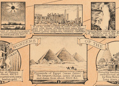 World Wonders Map 1939 Vintage Art & Education 30×22 (76cm x 56cm)