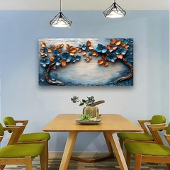 Abstract Tree Pictures Canvas Wall Art Canvas Painting Poster,DIY Framed 24″x48″