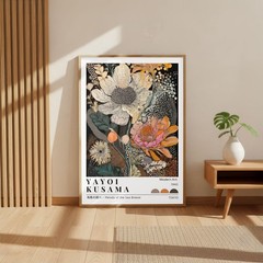 Kusama Inspired Floral Poster, Japanese Dot Botanical Wall Art Print