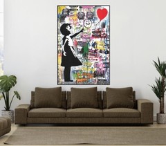Pop Art Canvas Wall art Balloon Girl Graffiti Painting Street Art Wall decor