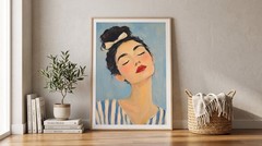 Elegant Woman Portrait Oil Painting Wall Art Impressionist Girl Canvas Poster