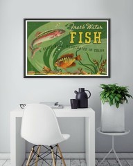 1939 Fresh Water FISH Guide POSTER! (up to 24 x 36) – Fishing – Trout – Vintage