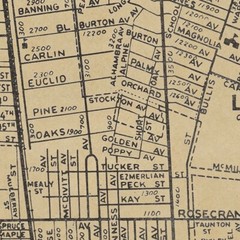 City of Compton Map, Los Angeles, California circa 1946 – 24 inches x 24 inches
