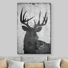 Christmas Wall Art Canvas Print Wall Decor – Moose Silhouette