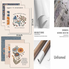6 Mental Health Posters Bohemian Style Motivational Psychology Wall Decor Pic…