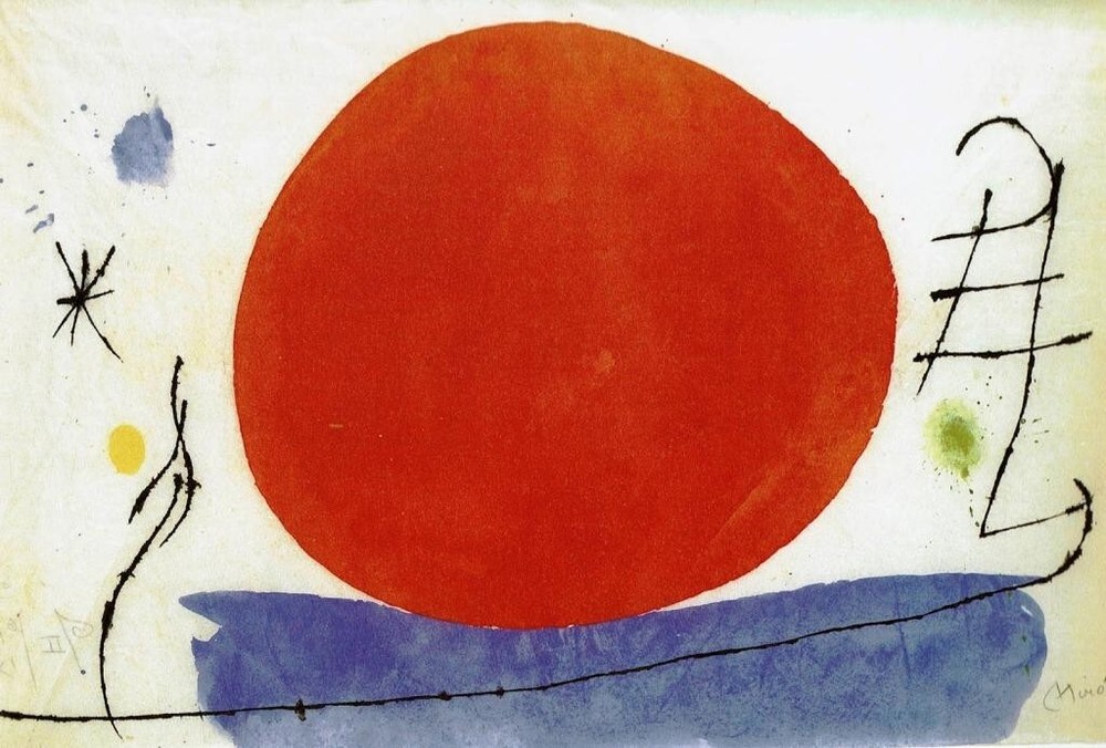 Red Sun Joan Miró 1912 Abstract Surrealist Modernist Print Collectors & Decor