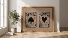 Wild Card Safe Bet Ace of Spades Hearts Poster Vintage Playing Cards Wall Art
