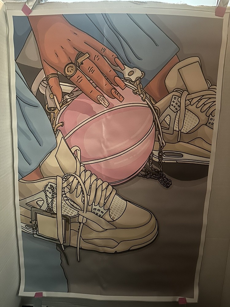 African American Women’s Sneakers Canvas Poster 16×24” UNFRAMED