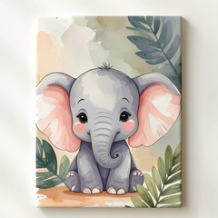 Adorable Baby Elephant Canvassoft And Heartwarming Animal Art Wall Art