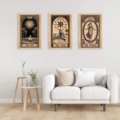 Tarot Wall Art Vintage Tarot Card Poster The Sun Moon Hermit Empress Prints G…