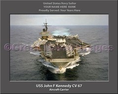 USS John F Kennedy CV 67 Personalized Canvas Ship Photo Print 5 Navy Veteran