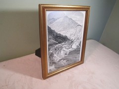 Vintage 1966 Jim Thorpe PA Black and White Framed Drawing Picture Print