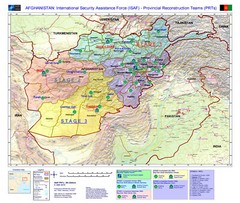 2008 Map Afghanistan Provincial Reconstruction Teams ISAF PRTs Military Poster