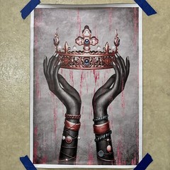 Hands Crown Abstract Artwork ✅ Poster Wall Art Canvas Print Decor ✅ 12×18 inch