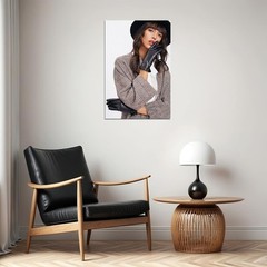 617663 Women Modeling Hat And Gloves Fashion Wall Print Poster