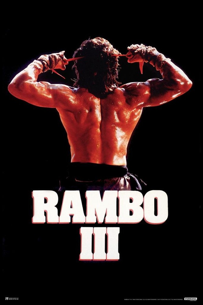 Rambo III 3 Tying Headband Back Retro Vintage 80s Art Print Poster 24×36