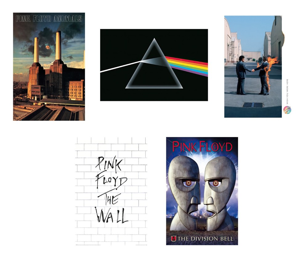 Pink Floyd – 5 Piece Music Poster Set (The Favorites – Album Covers) (24″ x 36″)