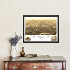 Old Map of Mandan, ND 1883 – Vintage Mandan North Dakota Art