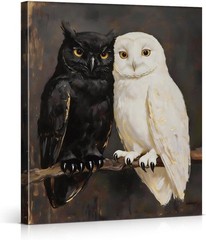 Gothic Owl Wall Art Canvas Print Dark Academia Poster Home Room Decor