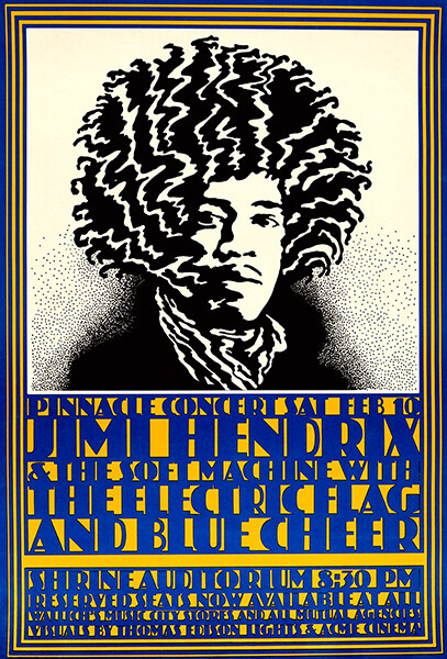 Jimi Hendrix – Electric Flag – Blue Cheer – 1968 – Concert Poster