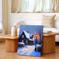 Wall Art Snowy Cottage Winter Landscape Rustic Modern Aesthetic Gallery Print