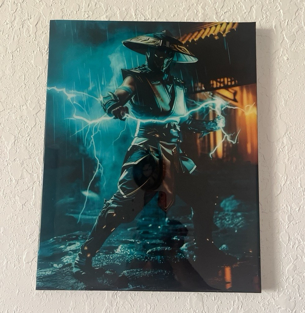 Multicolor Warrior Art Print, Vertical Video Game Wall Decor for Adults/Teens