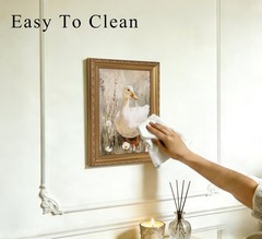 Gold Framed Vintage Duck Canvas Wall Art Cute Farmhouse Animal Oil Painting P…