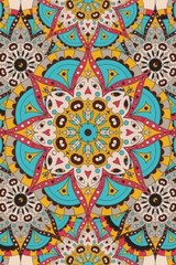 Bohemian Tapestry Pattern Bright Floral Cool Wall Decor Art Print Poster 24×36