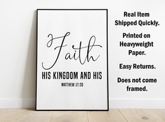 Matthew 17:20, Bible Verse Quote, Poster Print, Home Wall Decor