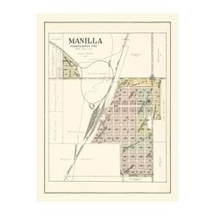 Old Map of Manilla, IA 1908 – Vintage Manilla Iowa Art