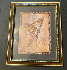 Home Interiors And Gifts Large Framed Cheetah Print 17 X 14 X 1 Made in USA