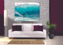 Big Wave Surfing Canvas Print Set – Ready To Hang Beach Wall Art Home Decor