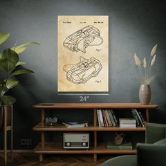 Virtual Boy Head Unit Patent Wall Art: Vr Gift, Gameroom Decor, Video Game Gift