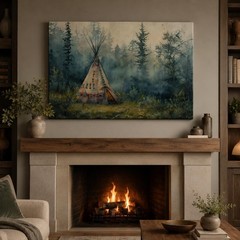 Native American Wall Decor for Bedroom – Native American Wolf Wall Art, India…
