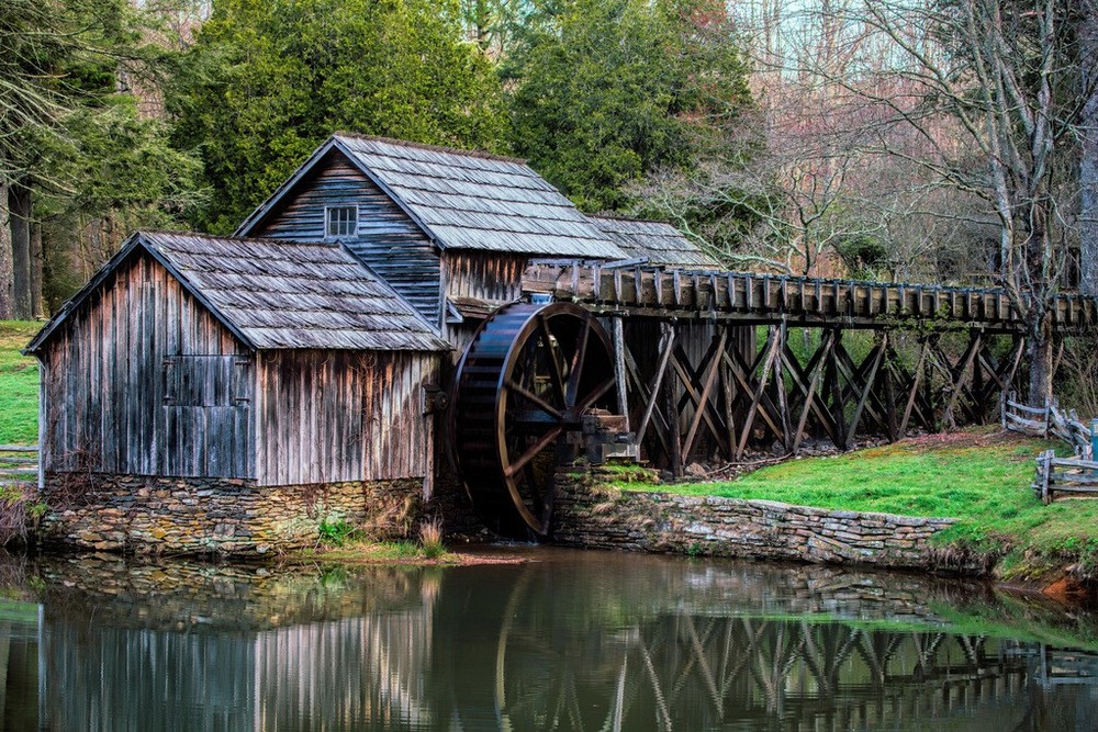 Mabry Mill Watermill Blue Ridge Parkway Virginia Photo Art Poster 18×12