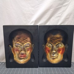 Wall Art Set Of 2 Blk/gold Buddha faces Negative Space LQQK Philippines