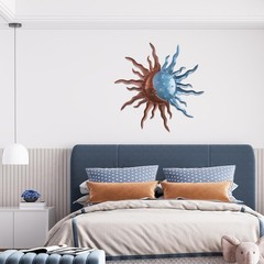 Captivating 30-Inch Sun and Moon Metal Wall Decor – Ideal Gift for Any Occasion