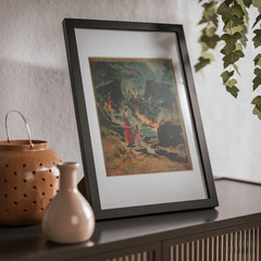 Vintage DRAGON SLAYER Wall Art, Warrior Mom Fantasy Decor, Sword Reptile Poster