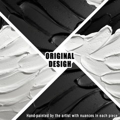 Artistic Black & White 40″ x 20″ Abstract Canvas – Perfect for Office & Home