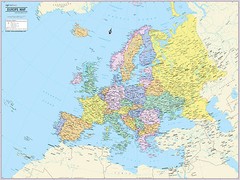 Cool Owl Maps Europe Continent Wall Map Poster – Laminated 32″x24″