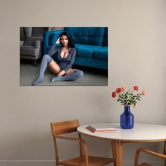 366262 Beautiful Big Breasts Model Hot Woman Thighs Art Print Poster