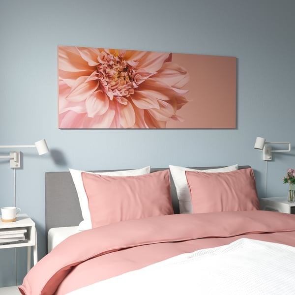 IKEA BJORKSTA «Flowers in Pink» Picture 55″ x 22 » Canvas (Frame Not Included)