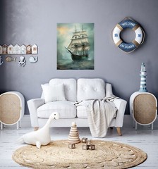 16×20 Sailing Ship Canvas Print Wall Art