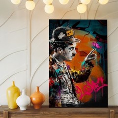 Urban Street Art Canvas Wall Art Young Man With Hat And Butterfly Graffiti Print