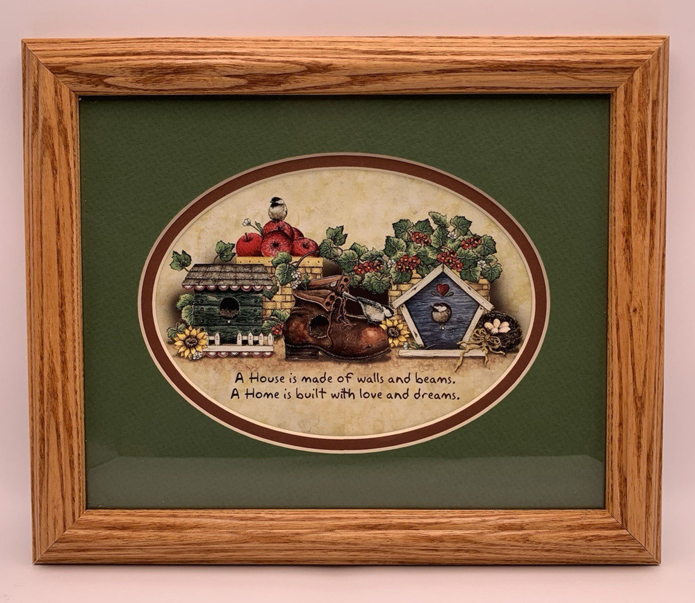 Home & Garden Party A House and A Home Love and Dreams 8X10 Framed New